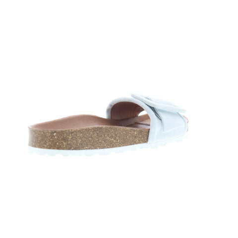 Miz Mooz Reiko Womens White Leather Slip On Slides Sandals Shoes