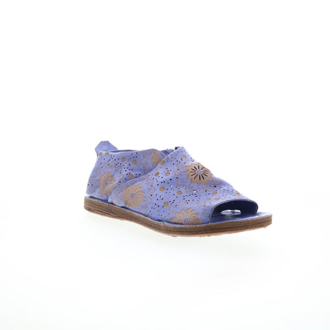 A.S. 98 Reiley Floral Womens Purple Leather Slip On Mule Flats Shoes