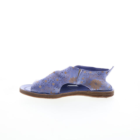 A.S. 98 Reiley Floral Womens Purple Leather Slip On Mule Flats Shoes