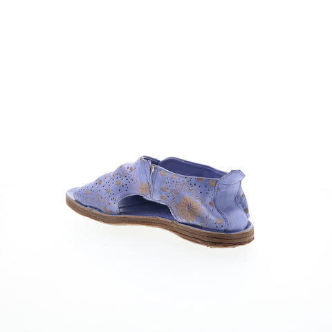 A.S. 98 Reiley Floral Womens Purple Leather Slip On Mule Flats Shoes