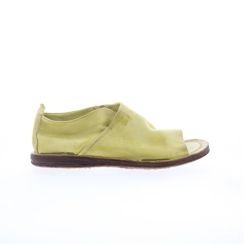 A.S. 98 Reiley Womens Green Leather Slip On Mule Flats Shoes