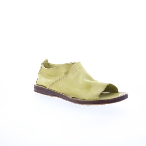 A.S. 98 Reiley Womens Green Leather Slip On Mule Flats Shoes