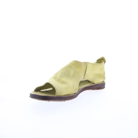 A.S. 98 Reiley Womens Green Leather Slip On Mule Flats Shoes