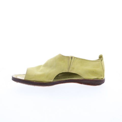A.S. 98 Reiley Womens Green Leather Slip On Mule Flats Shoes