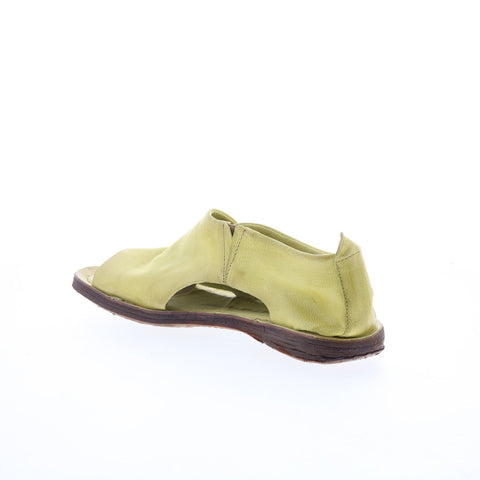 A.S. 98 Reiley Womens Green Leather Slip On Mule Flats Shoes