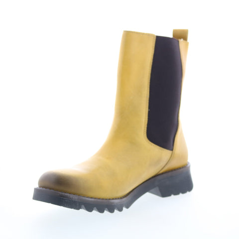 Fly London Rein REIN795FLY-004 Womens Yellow Leather Casual Dress Boots