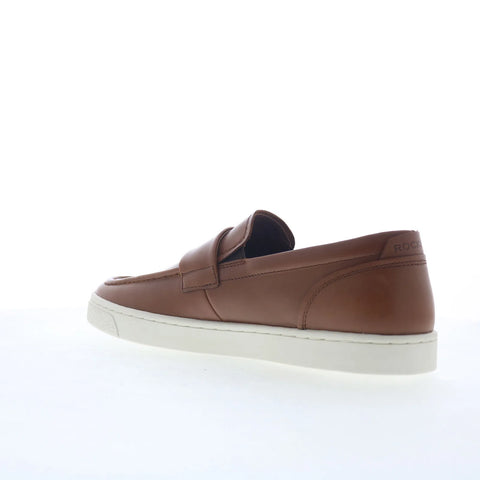 Rockport Reller Mens Brown Leather Slip On Loafers & Slip Ons Penny Shoes