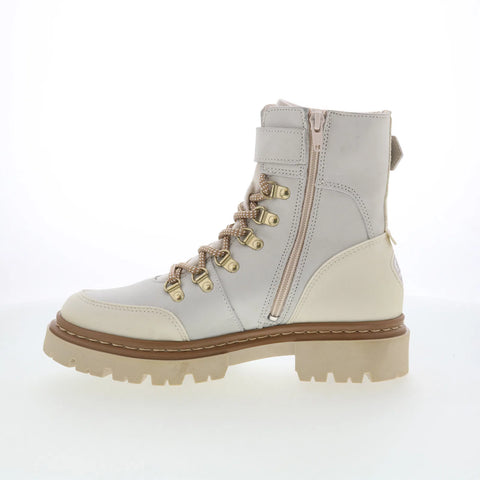 Pajar Remie PDPAB00596.01 Womens Beige Leather Lace Up Casual Dress Boots