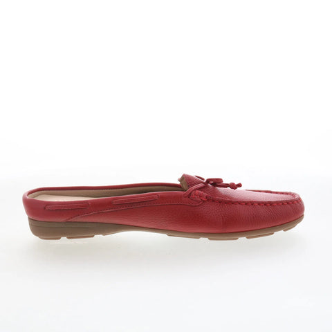 Hush Puppies Renita Mule HW06378-600 Womens Red Leather Loafer Flats Shoes