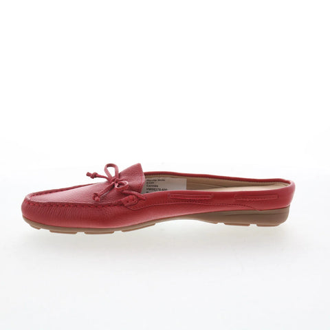 Hush Puppies Renita Mule HW06378-600 Womens Red Leather Loafer Flats Shoes