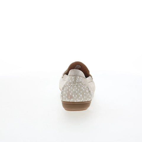 Hush Puppies Renita Penny H509343 Womens White Leather Loafer Flats Shoes