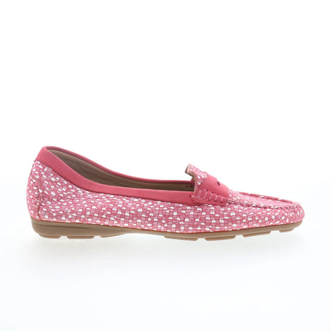 Hush Puppies Renita Penny H509345 Womens Pink Leather Loafer Flats Shoes