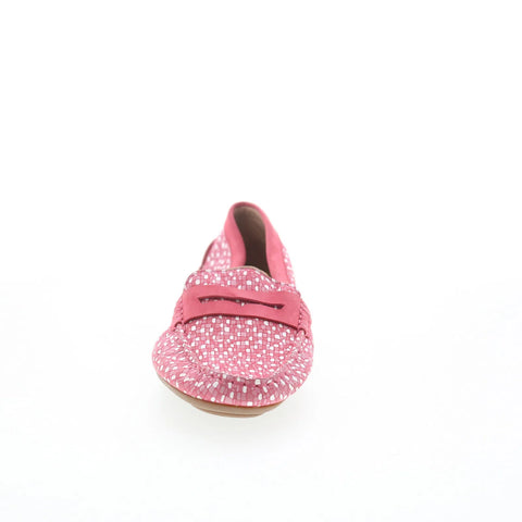 Hush Puppies Renita Penny H509345 Womens Pink Leather Loafer Flats Shoes