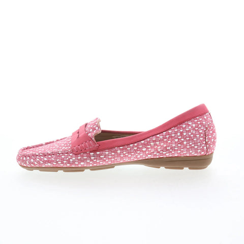 Hush Puppies Renita Penny H509345 Womens Pink Leather Loafer Flats Shoes