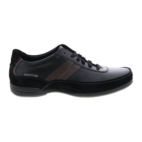 Mephisto Renzo Mens Black Leather Lace Up Lifestyle Sneakers Shoes