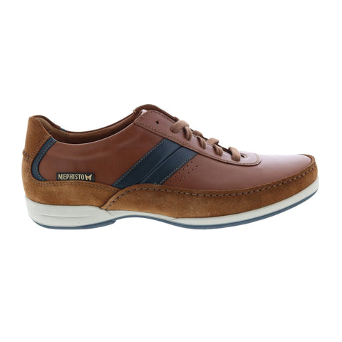 Mephisto Renzo Mens Brown Leather Lace Up Lifestyle Sneakers Shoes