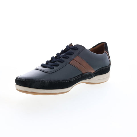 Mephisto Renzo Mens Blue Leather Lace Up Lifestyle Sneakers Shoes