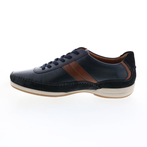 Mephisto Renzo Mens Blue Leather Lace Up Lifestyle Sneakers Shoes