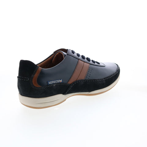 Mephisto Renzo Mens Blue Leather Lace Up Lifestyle Sneakers Shoes