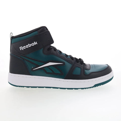 Reebok Resonator Mid Mens Green Leather Lace Up Athletic Basketball Shoes
