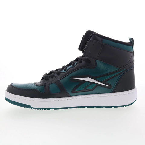 Reebok Resonator Mid Mens Green Leather Lace Up Athletic Basketball Shoes