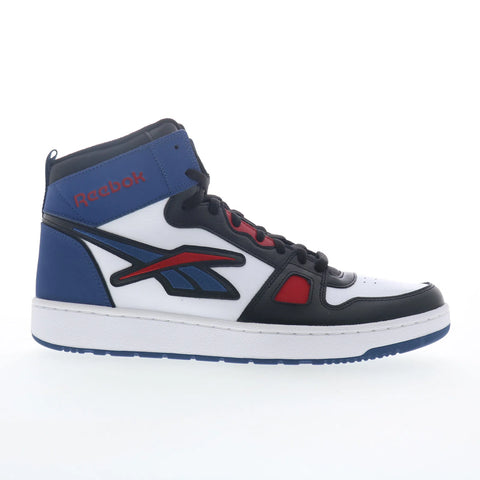 Reebok Resonator Mid Mens White Leather Lace Up Athletic Basketball Shoes