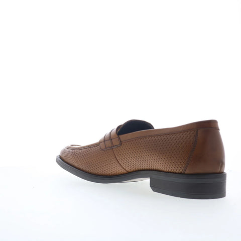 Steve Madden Respin Mens Brown Leather Loafers & Slip Ons Casual Shoes
