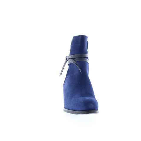 Bos. & Co. Reveal Womens Blue Suede Zipper Ankle & Booties Boots