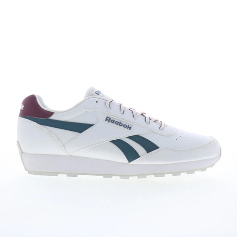 Reebok Rewind Run Mens White Leather Lace Up Lifestyle Sneakers Shoes