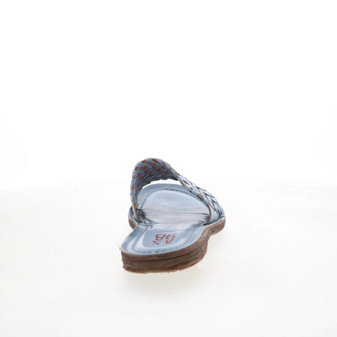 A.S. 98 Rex Womens Blue Leather Slip On Slides Sandals Shoes