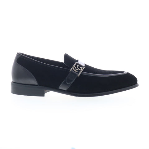 Robert Graham  RG2021-2 Mens Black Suede Loafers & Slip Ons Casual Shoes