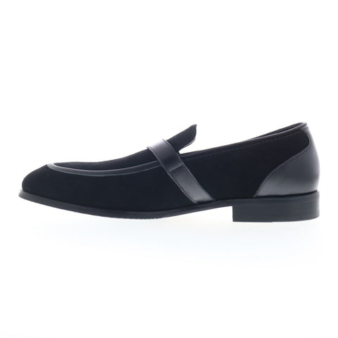 Robert Graham  RG2021-2 Mens Black Suede Loafers & Slip Ons Casual Shoes