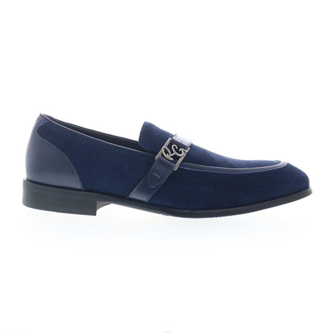 Robert Graham  RG2021-2 Mens Blue Suede Loafers & Slip Ons Casual Shoes