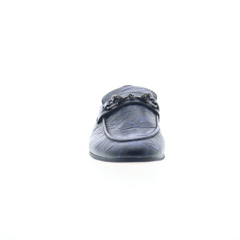 Robert Graham Buck RG5273S Mens Blue Leather Loafers & Slip Ons Casual Shoes
