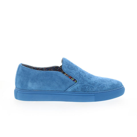 Robert Graham Daywalt RG5341S Mens Blue Suede Slip On Lifestyle Sneakers Shoes