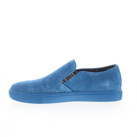 Robert Graham Daywalt RG5341S Mens Blue Suede Slip On Lifestyle Sneakers Shoes