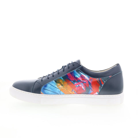 Robert Graham Finish Line RG5369L Mens Blue Leather Lifestyle Sneakers Shoes