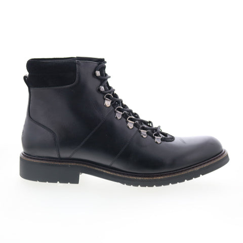Robert Graham Seurat RG5414B Mens Black Leather Lace Up Casual Dress Boots