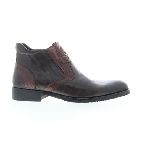 Robert Graham Zeitz RG5454B Mens Brown Leather Zipper Casual Dress Boots