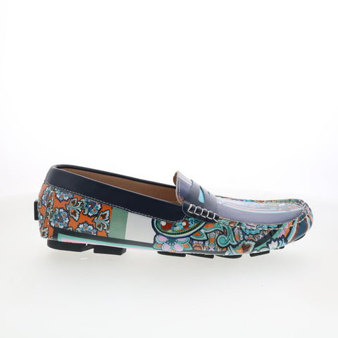 Robert Graham Ruffin RG5488S Mens Blue Loafers & Slip Ons Moccasin Shoes