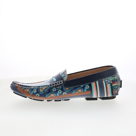 Robert Graham Ruffin RG5488S Mens Blue Loafers & Slip Ons Moccasin Shoes