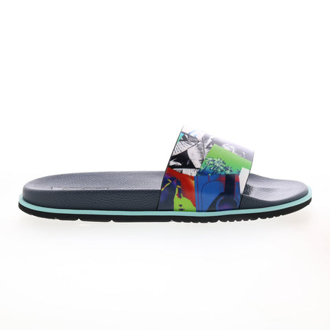 Robert Graham Burdon RG5519F Mens Blue Synthetic Slip On Slides Sandals Shoes