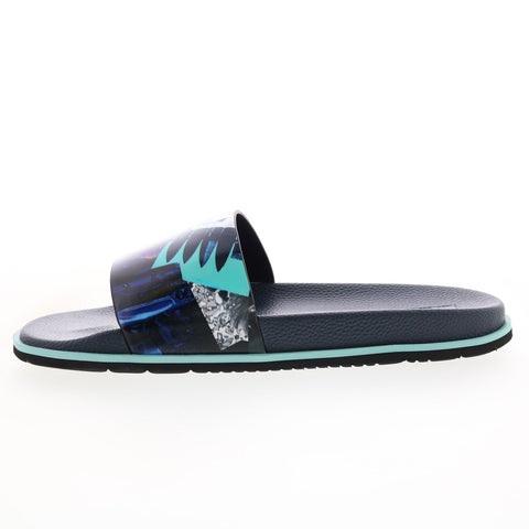 Robert Graham Burdon RG5519F Mens Blue Synthetic Slip On Slides Sandals Shoes
