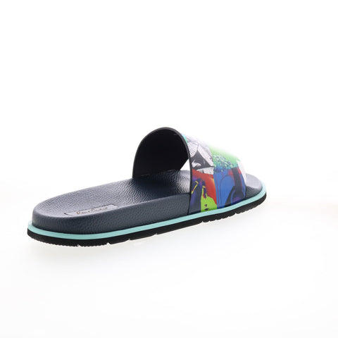 Robert Graham Burdon RG5519F Mens Blue Synthetic Slip On Slides Sandals Shoes