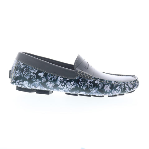 Robert Graham Rocky RG5547S Mens Gray Leather Loafers & Slip Ons Casual Shoes