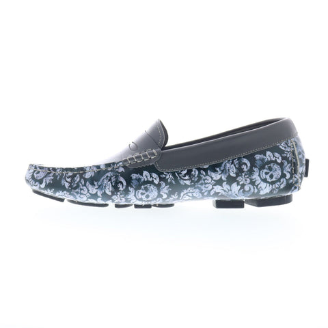 Robert Graham Rocky RG5547S Mens Gray Leather Loafers & Slip Ons Casual Shoes