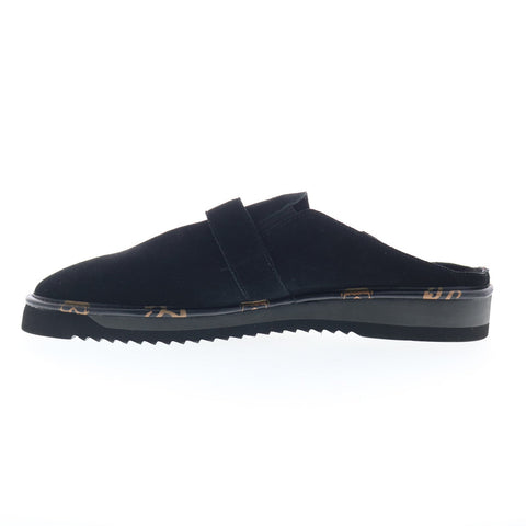 Robert Graham Sandbar RG5624S Mens Black Leather Slip On Slides Sandals Shoes