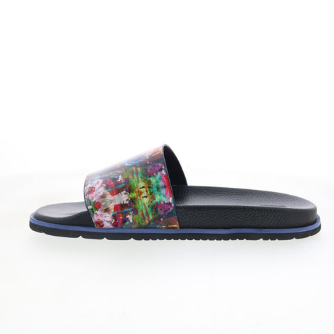 Robert Graham Beachcomber RG5628F Mens Blue Leather Slides Sandals Shoes