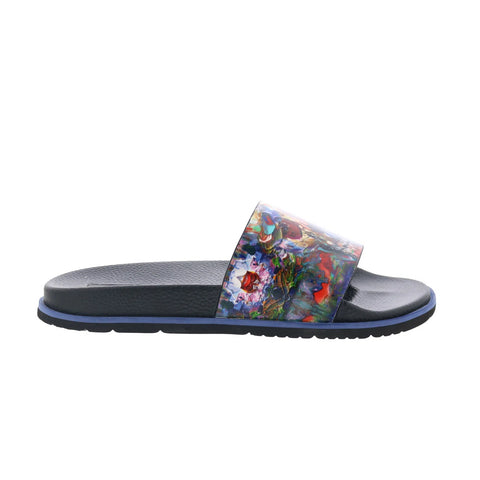 Robert Graham Beachcomber RG5628F Mens Blue Leather Slides Sandals Shoes