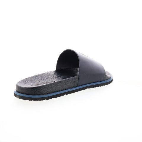 Robert Graham Adrift RG5630F Mens Blue Leather Slides Sandals Shoes